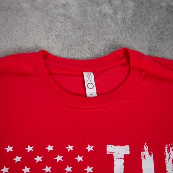 Forever Trump Flag Patriot Men Women 2XL XXL Red Unisex Graphic Tee T-Shirt NWOT - Picture 4 of 12